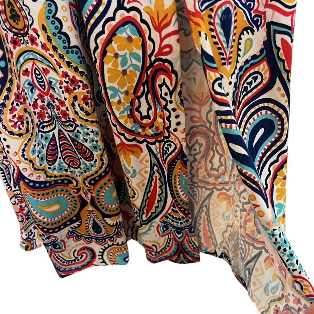 Harlow & Rose Womens Maxi Dress Large Multicolor Paisley Molded Cups Sleeveless - Picture 4 of 7